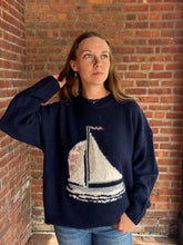 Load image into Gallery viewer, Sweater Sailboat Fuzzy Sweater
