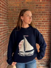 Load image into Gallery viewer, Sweater Sailboat Fuzzy Sweater
