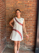 Load image into Gallery viewer, Baseball In Stitches | Baseball White Dress
