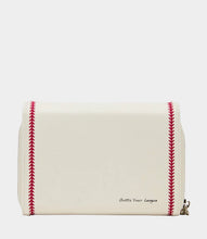 Load image into Gallery viewer, GRAND SLAM WALLET ON CHAIN CREAM | Betsy Johnson ⚾️

Score big with this baseball-themed GRAND SLAM WALLET ON CHAIN in CREAM! Crafted in cream with a sporty vibe, it features multiple card slots to keep your essentials organized and ready for game day. The crossbody chain design lets you keep your cards and cash secure while keeping your hands free. Perfect for fans who want to bring their love of the game everywhere they go.
