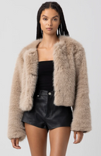 Load image into Gallery viewer, Coats &amp; Jackets Paris | Collarless Faux Fur Jacket
