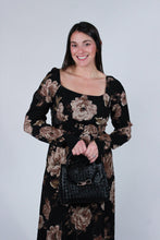Load image into Gallery viewer, Dresses Kristin | Black Floral Long Sleeve Midi Dress
