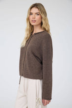 Load image into Gallery viewer, LIGHTWEIGHT BUTTON DOWN KNIT CARDIGAN: DARK BROWN
