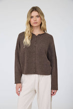 Load image into Gallery viewer, LIGHTWEIGHT BUTTON DOWN KNIT CARDIGAN: DARK BROWN
