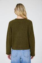 Load image into Gallery viewer, LIGHTWEIGHT BUTTON DOWN KNIT CARDIGAN: OLIVE
