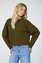 Load image into Gallery viewer, LIGHTWEIGHT BUTTON DOWN KNIT CARDIGAN: OLIVE
