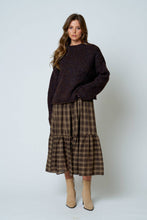 Load image into Gallery viewer, MOCK NECK LONG SLEEVE OVERSIZED KNIT SWEATER: BROWN
