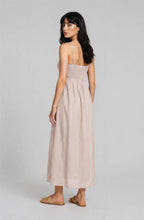 Load image into Gallery viewer, PINTUCK DETAIL SPAGHETTI STRAP MIDI SUNDRESS : LIGHT KHAKI
