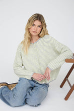 Load image into Gallery viewer, STRIPE RAW EDGE DROP SHOULDER KNIT CARDIGAN : BUTTER YELLOW
