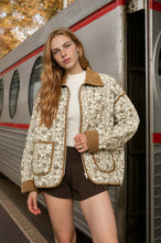 Load image into Gallery viewer, Sweater Faith | Floral Toile Collared Zip-up Quilted Jacket
