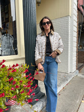 Load image into Gallery viewer, Sweater Faith | Floral Toile Collared Zip-up Quilted Jacket
