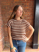 Load image into Gallery viewer, Sweater Nikki | Textured Stripe Round Neck Dolman Sleeve Knit Top
