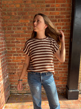 Load image into Gallery viewer, Sweater Nikki | Textured Stripe Round Neck Dolman Sleeve Knit Top
