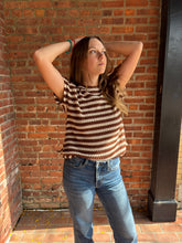 Load image into Gallery viewer, Sweater Nikki | Textured Stripe Round Neck Dolman Sleeve Knit Top
