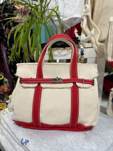Load image into Gallery viewer, Bags Canvas Boat Tote Blue Red
