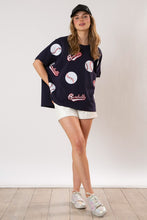 Load image into Gallery viewer, Baseball Baseball Sequin Tee | Navy
