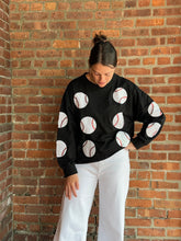 Load image into Gallery viewer, Baseball Sequin Baseball Shirt | Black

