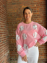 Load image into Gallery viewer, Baseball Sequin Baseball Shirt | Pink
