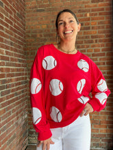 Load image into Gallery viewer, Baseball Sequin Baseball Shirt | Red
