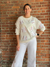 Load image into Gallery viewer, Baseball Sequin Baseball Shirt | White
