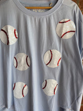 Load image into Gallery viewer, Baseball Sequin Baseball Tee | Blue
