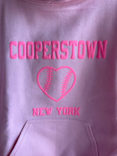 Load image into Gallery viewer, Graphic Baseball Baby Pink Puff Pink | Youth Baseball Hoodie

