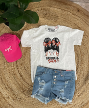 Load image into Gallery viewer, Graphic Baseball Baseball Sister | Grey Youth Graphic Tee
