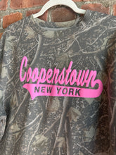Load image into Gallery viewer, Graphic Baseball Cooperstown NY Classic | Pink Puff Camo Sweatshirt
