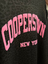 Load image into Gallery viewer, Graphic Baseball Cooperstown NY | Pink Cheetah Crewneck Sweatshirt

