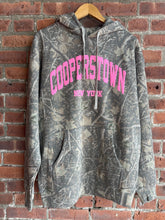 Load image into Gallery viewer, Graphic Baseball Cooperstown NY Varsity HOODIE | Pink Puff Camo Sweatshirt

