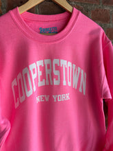 Load image into Gallery viewer, Graphic Baseball Cooperstown NY Varsity | Hot Pink Crewneck Graphic Sweatshirt
