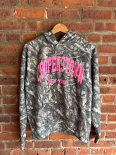 Load image into Gallery viewer, Graphic Baseball Cooperstown NY Varsity | Olive Camo HOODIE
