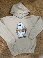 Load image into Gallery viewer, Graphic Halloween Boorista Ghost | Youth Sand Hoodie
