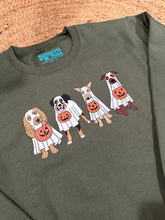 Load image into Gallery viewer, Graphic Halloween Ghost Dogs | Olive Green
