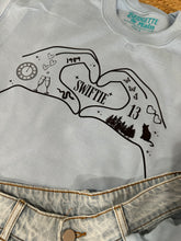 Load image into Gallery viewer, Graphic Music TS Heart Hands | Adult Blue Graphic Sweatshirt
