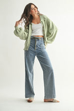 Load image into Gallery viewer, Sweater Cozy Pastel Cardigan with Floral Embellishments
