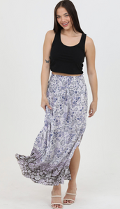 Lila floral maxi Skirt