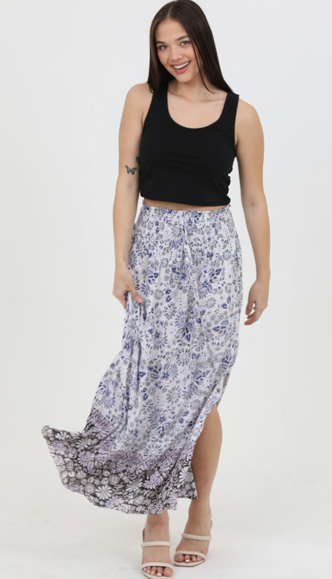 Lila floral maxi Skirt