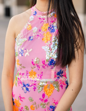 Load image into Gallery viewer, Dresses S Delaney | Pink Sequin Halter Dress
