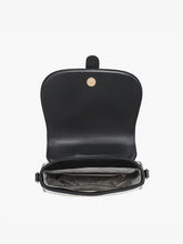 Load image into Gallery viewer, Vanna Woven Contrast Crossbody: Black
