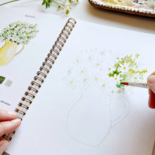Load image into Gallery viewer, Lifestyle Flowers watercolor workbook
