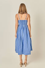 Load image into Gallery viewer, Marine Striped Maxi Dress: BLUE STRIPE / XS
