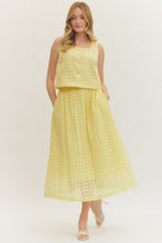 Load image into Gallery viewer, Bottoms Everly | Eyelet Midi Skirt in Lemon
