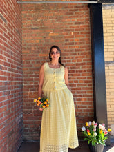 Load image into Gallery viewer, Bottoms Everly | Eyelet Midi Skirt in Lemon
