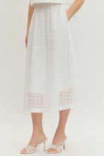 Load image into Gallery viewer, Bottoms Everly | Eyelet Midi Skirt in Off-White
