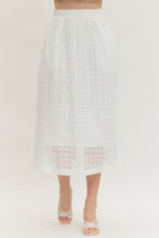Load image into Gallery viewer, Bottoms Everly | Eyelet Midi Skirt in Off-White
