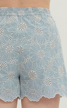 Load image into Gallery viewer, Bottoms Penelope | Chambray Floral Embroidered Shorts
