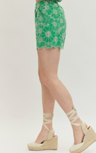 Load image into Gallery viewer, Bottoms Penelope | Green Floral Embroidered Shorts
