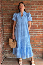 Load image into Gallery viewer, Dresses Alma | Blue Eyelet Midi Dress
