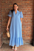 Load image into Gallery viewer, Dresses Alma | Blue Eyelet Midi Dress
